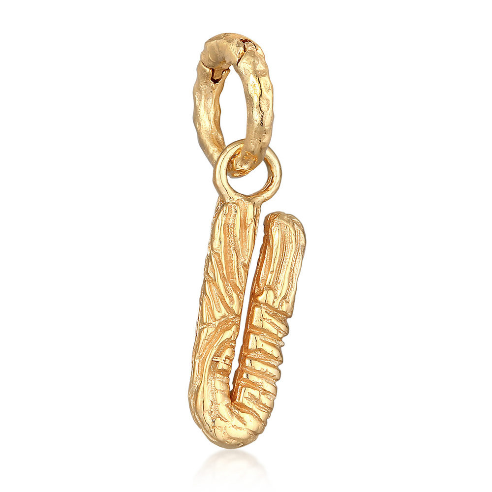 Elli Elli Pendentif Femmes Lettre U Look Organique en argent sterling 925 plaqué or Pendentif