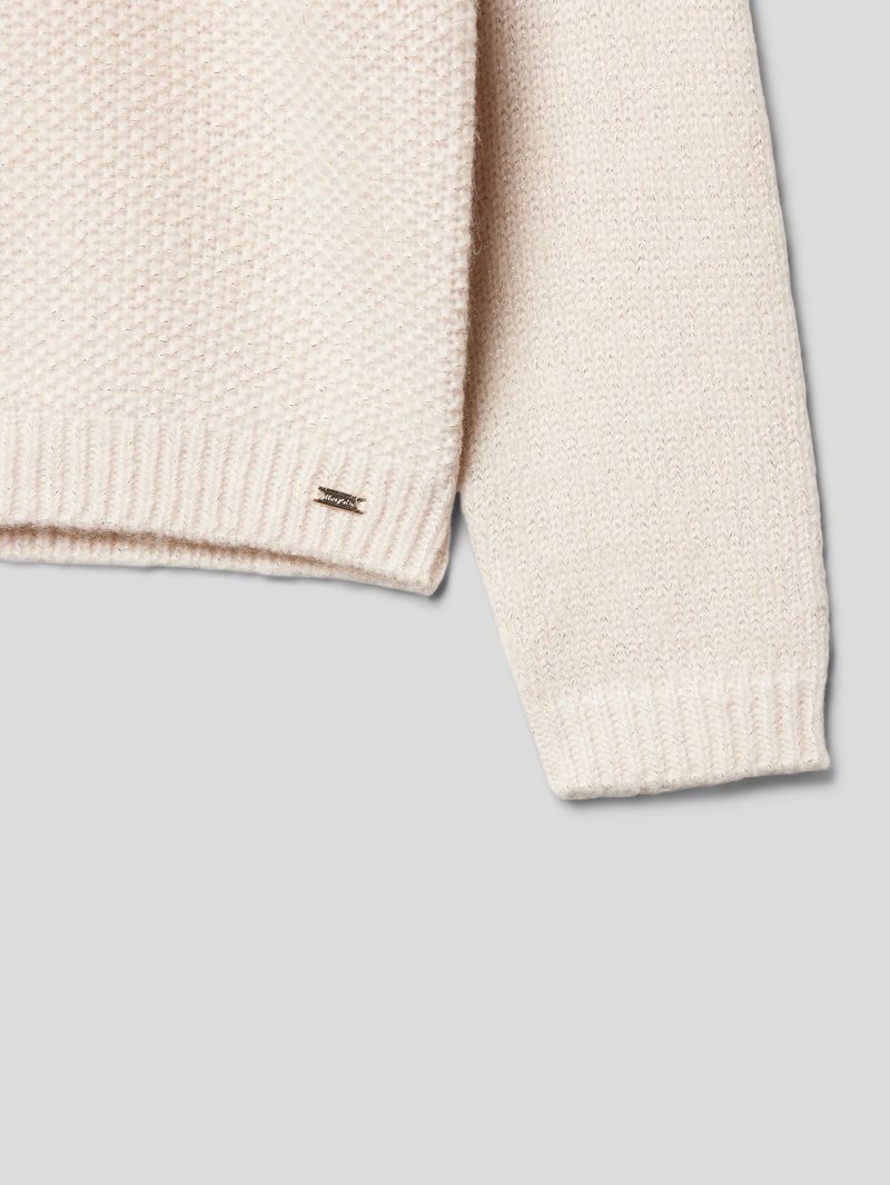 Strickpullover mit floralem Muster in ecru