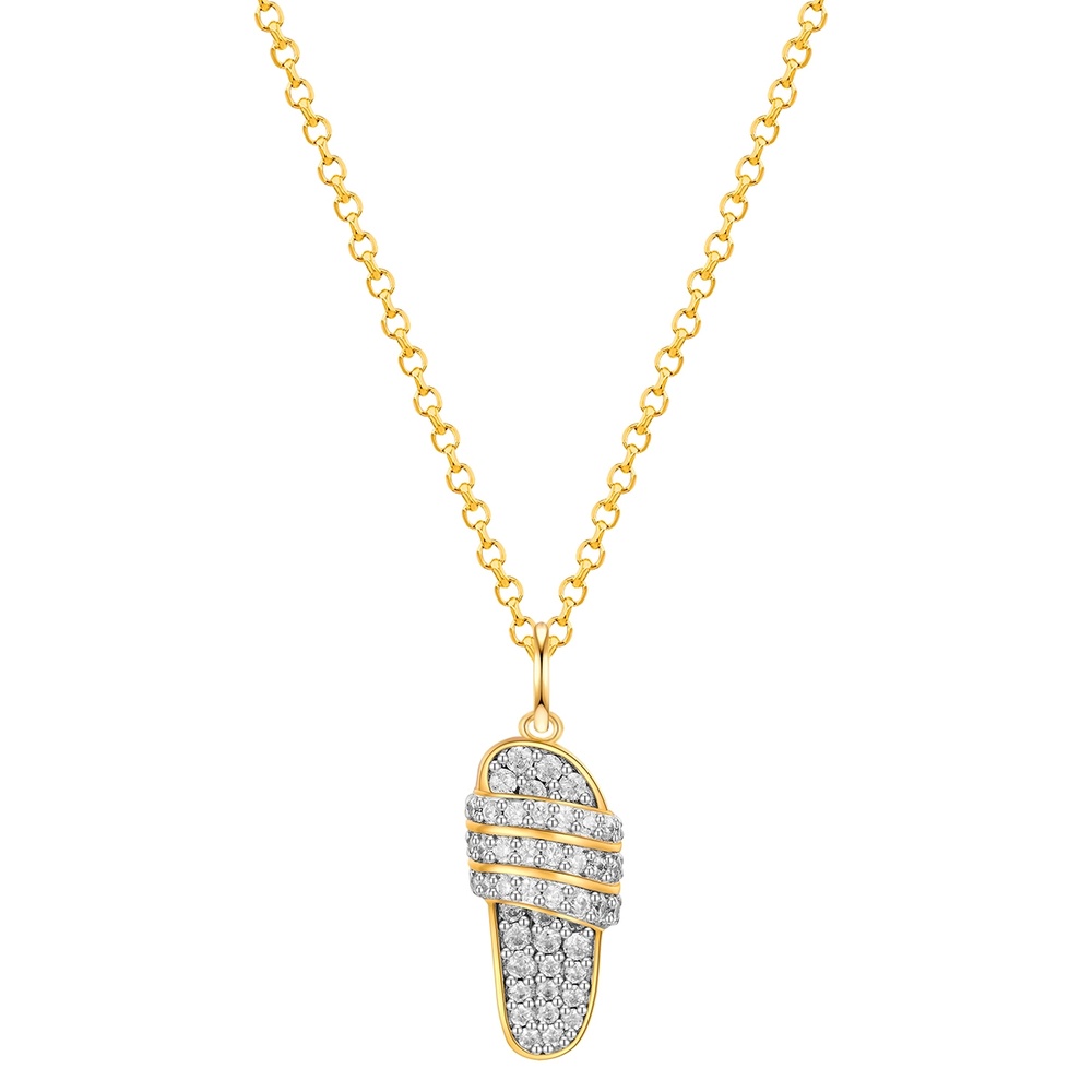 Glanzstücke München Chaîne sandale Argent sterling Oxyde de zirconium (CZ) en Or jaune collier
