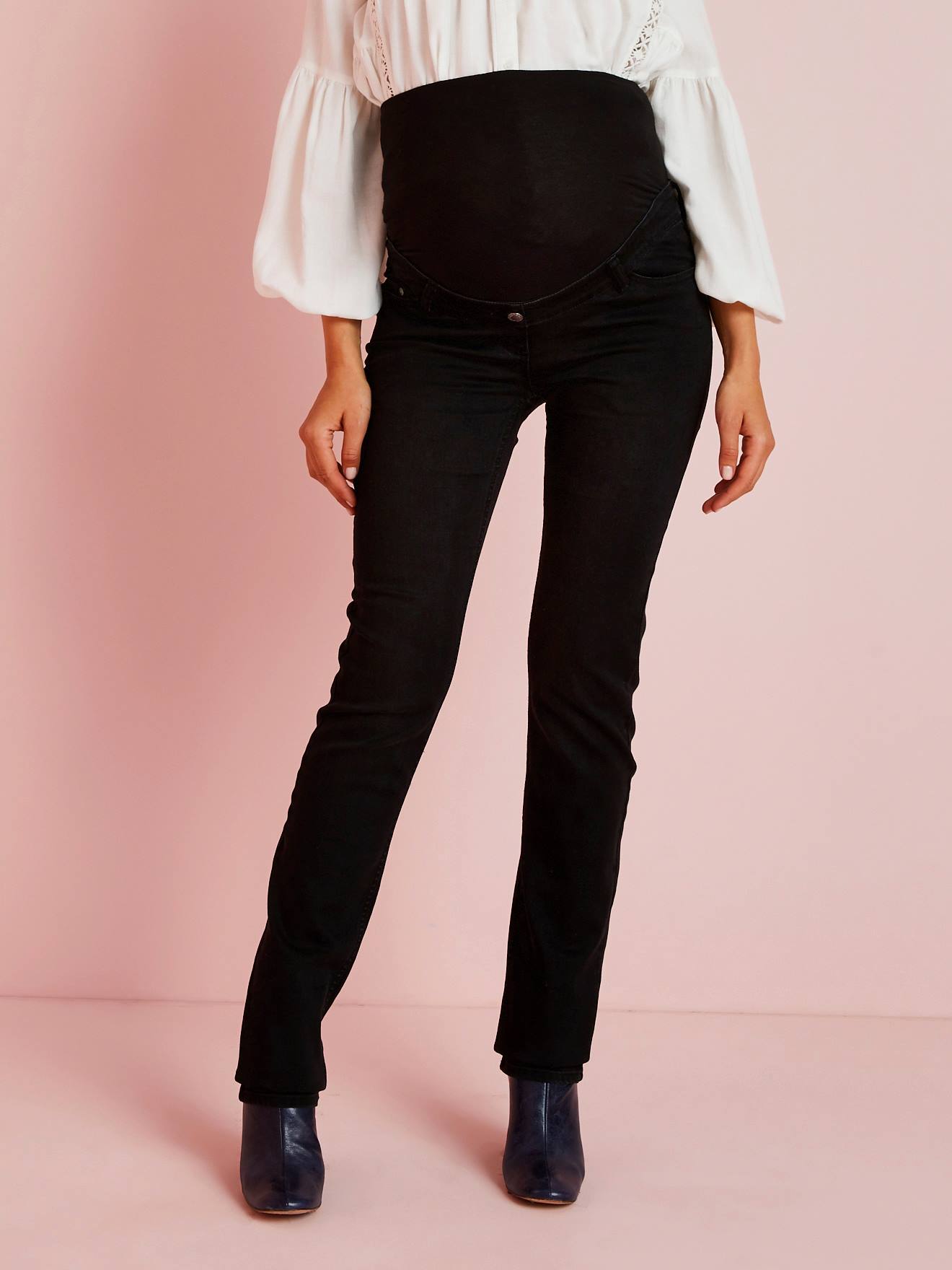 Jean droit de grossesse entrejambe 79 denim brut