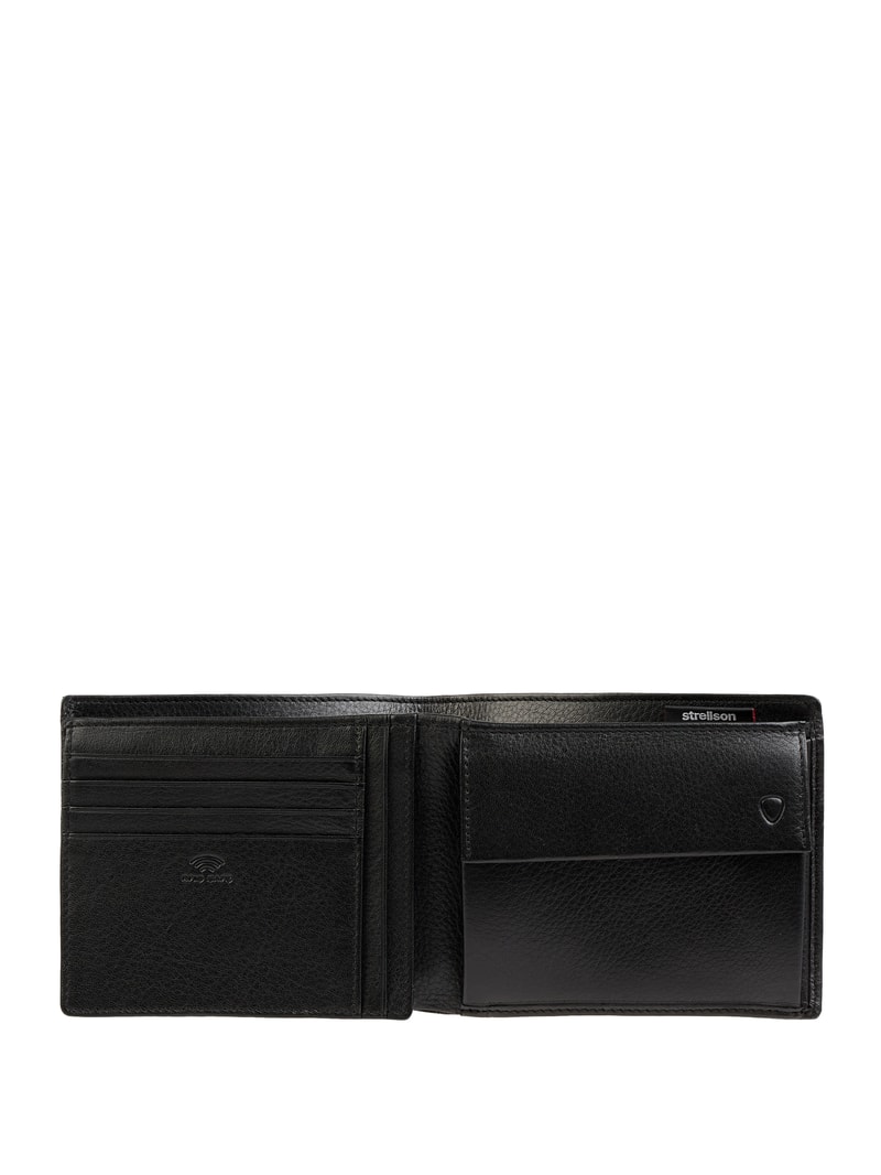 Portemonnaie aus Leder Modell 'Carter' - RFID-blocking in schwarz