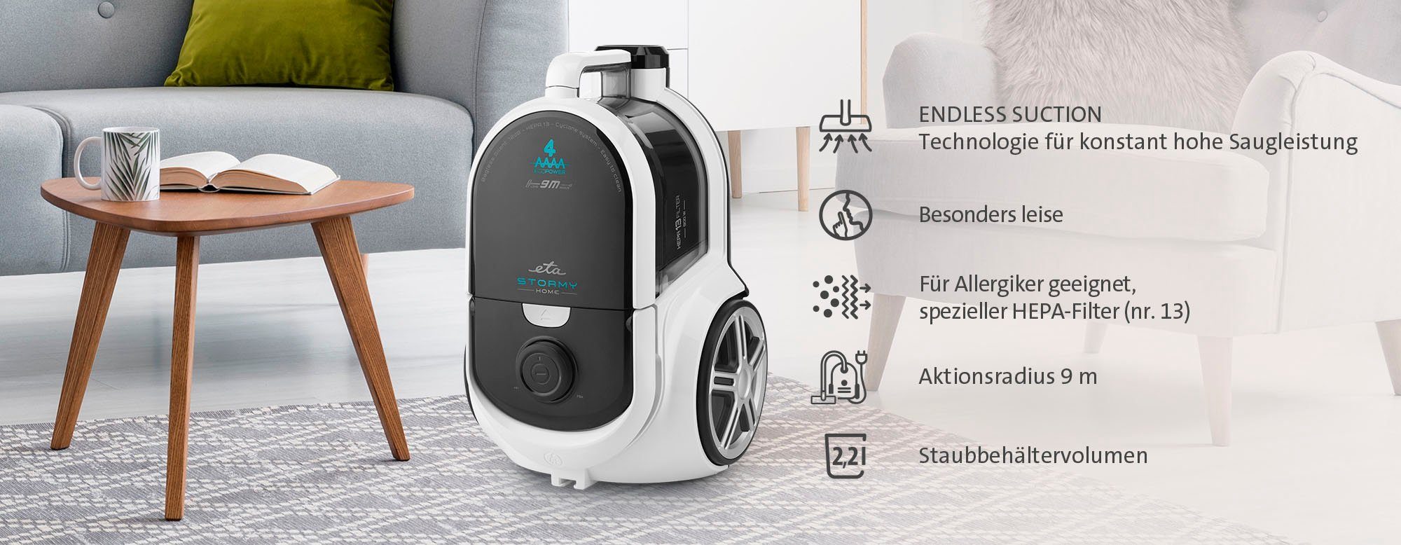 eta Bodenstaubsauger STORMY HOME ETA051790000, 800 W, beutellos