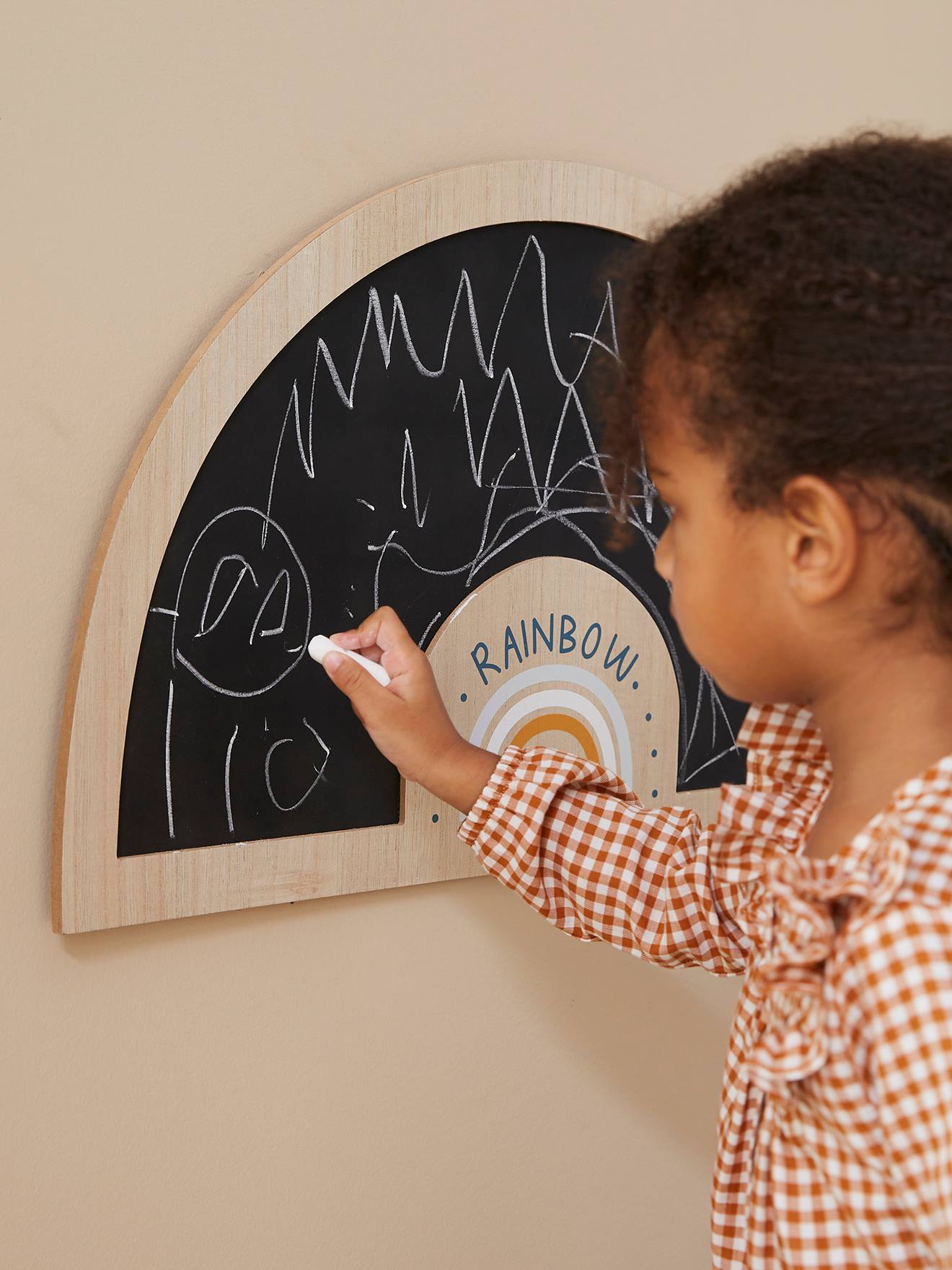 Vertbaudet Kinderzimmer Wandtafel REGENBOGEN - natur/schwarz