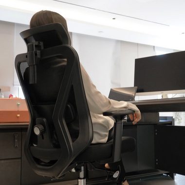 Durrafy Chefsessel Bürostuhl,Ergonomische Bürostühle,Schreibtischstuhl,Computerstuhl, Drehstuhl, Wippfunktion von 90° bis 130°, 150kg belastbar, leise Rolle