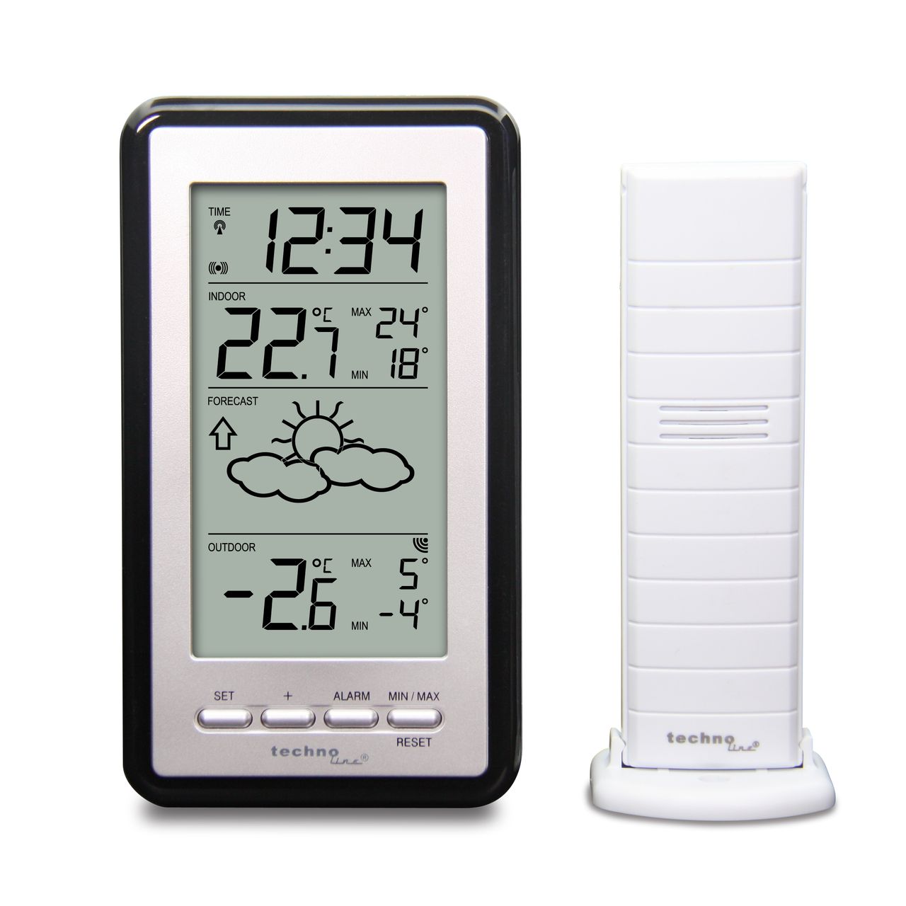 Technoline Wetterstation WS9130 mit Vorhersage der Wetterlage, sowie Innen- und Außentemperatur
