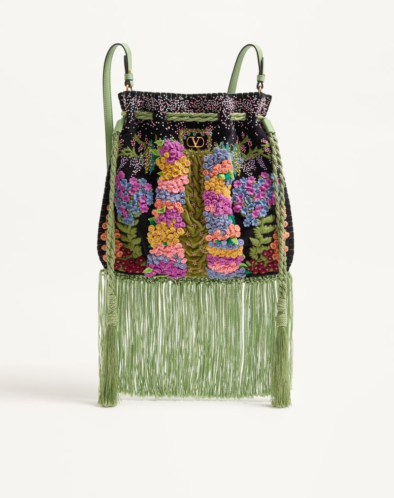 Sac brodé Alice Nellcôte de Valentino Garavani avec franges