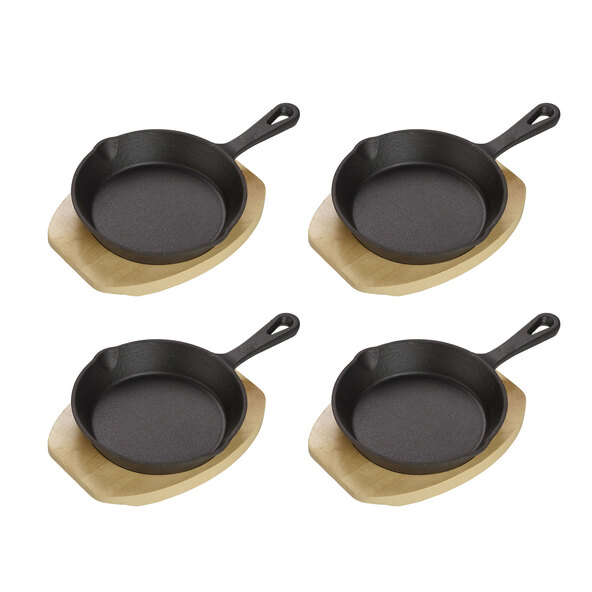 Servierpfanne aus Gusseisen, 4er Set