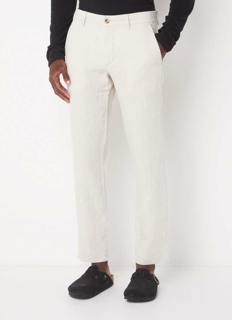 NN.07 Pantaloni Theo din in, drepți, cu buzunare laterale