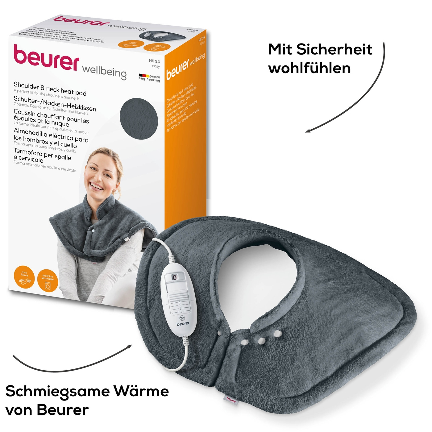 Beurer Schulter-/Nacken-Heizkissen HK 54 Cosy-Wohltuende Wärme im Schulter- und Nackenbereich