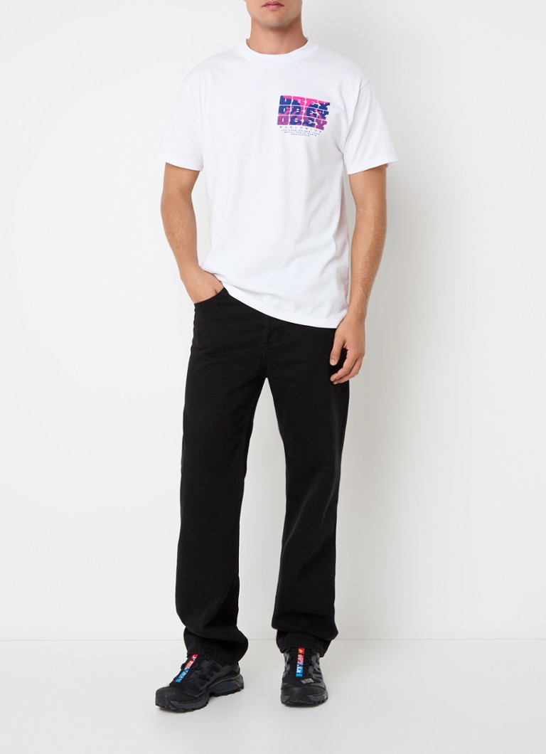 Tricou Obey Brick By Brick cu logo și imprimeu pe spate.