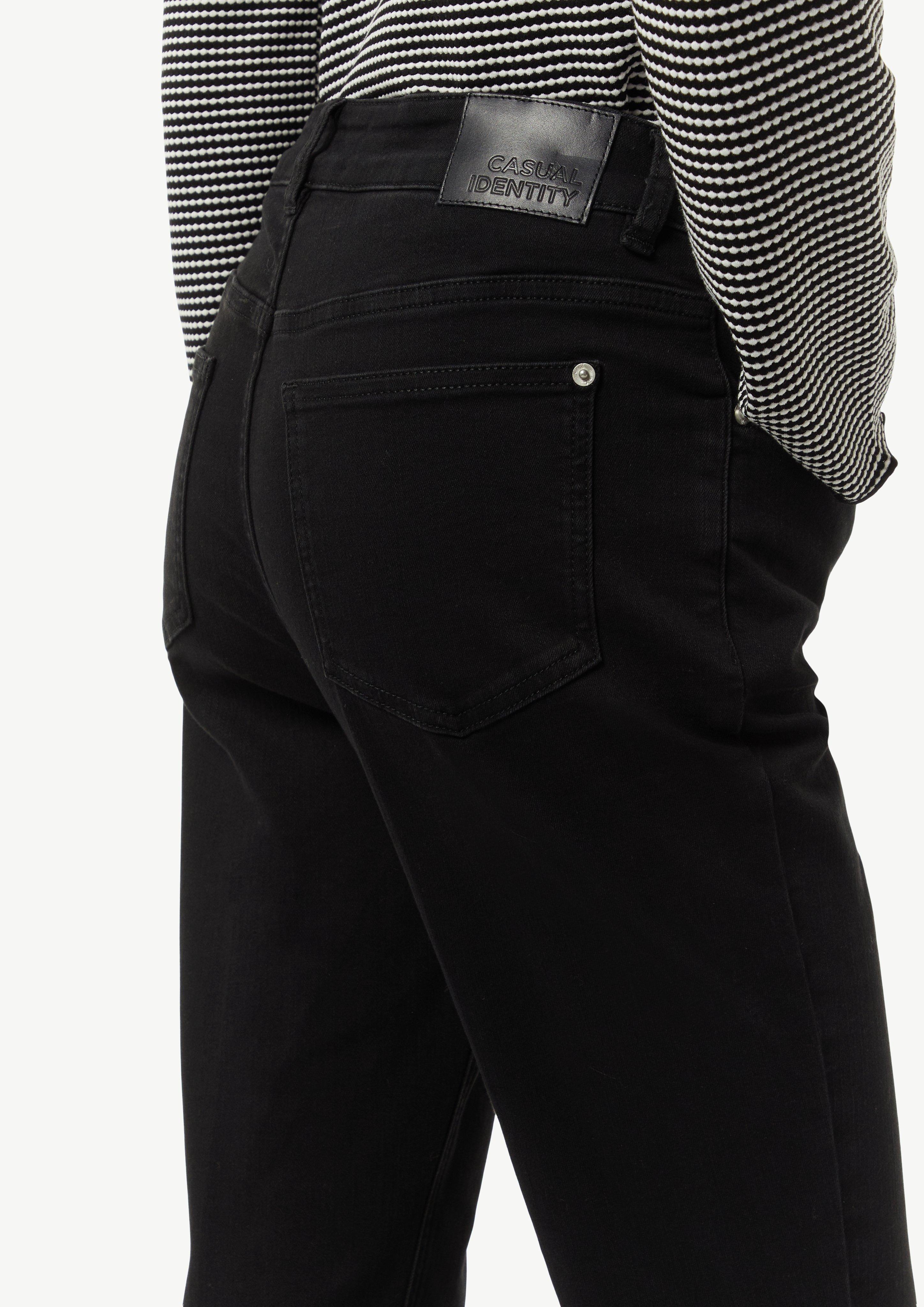 Flared-Leg-Jeans aus Baumwollstretch - schwarz
