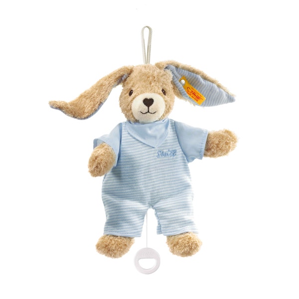Hoppel Hase Spieluhr, 20 cm, hellblau
