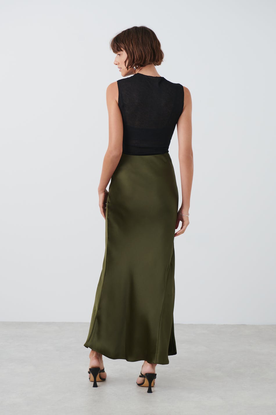 Satin maxi skirt