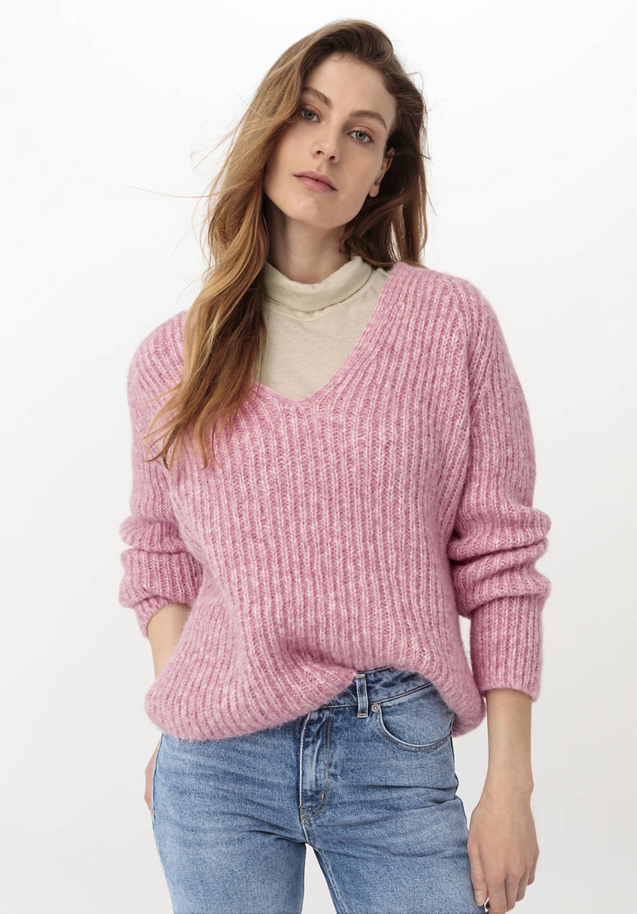 Pullover aus Alpaka mit Bio-Baumwolle