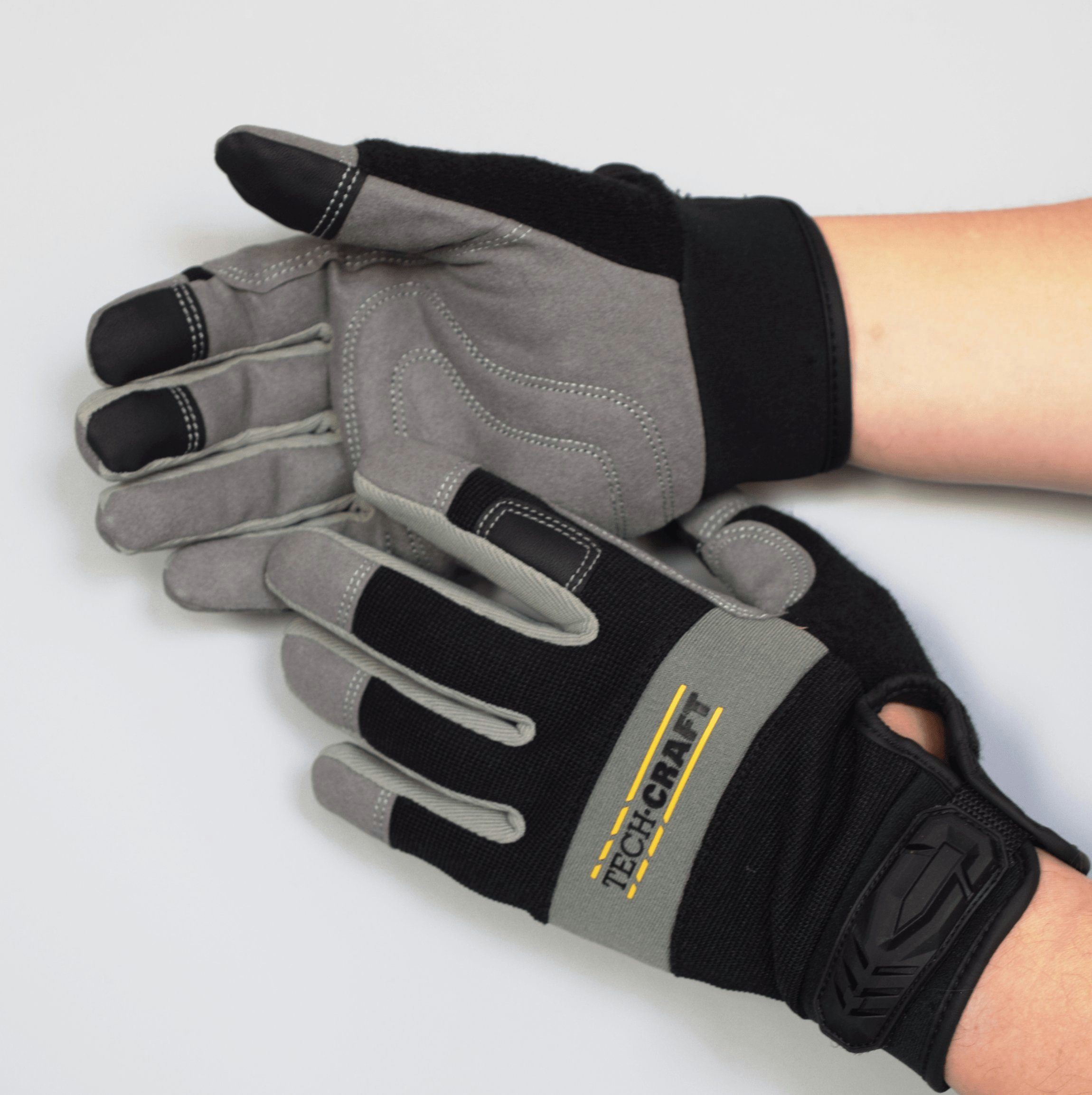 TECH-CRAFT Arbeitshandschuh-Set Arbeitshandschuh Strong Touch Gr. 9 2 Paar (2er Set) Touchscreen-Daumen und -Zeigefinger