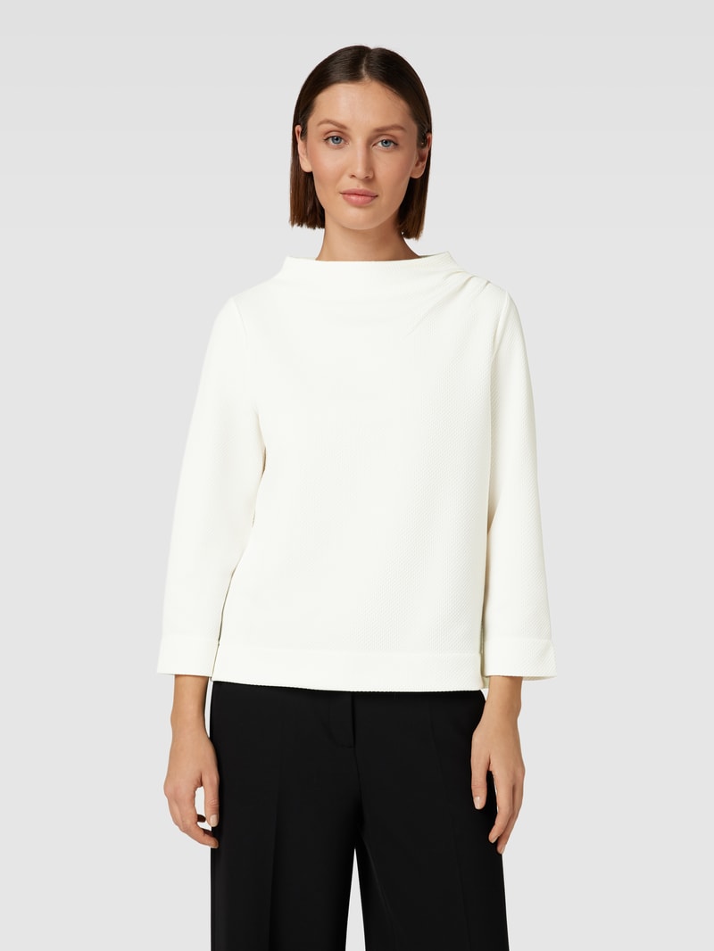 Pullover mit seitlicher Raffung Modell 'Goldiny' in offwhite