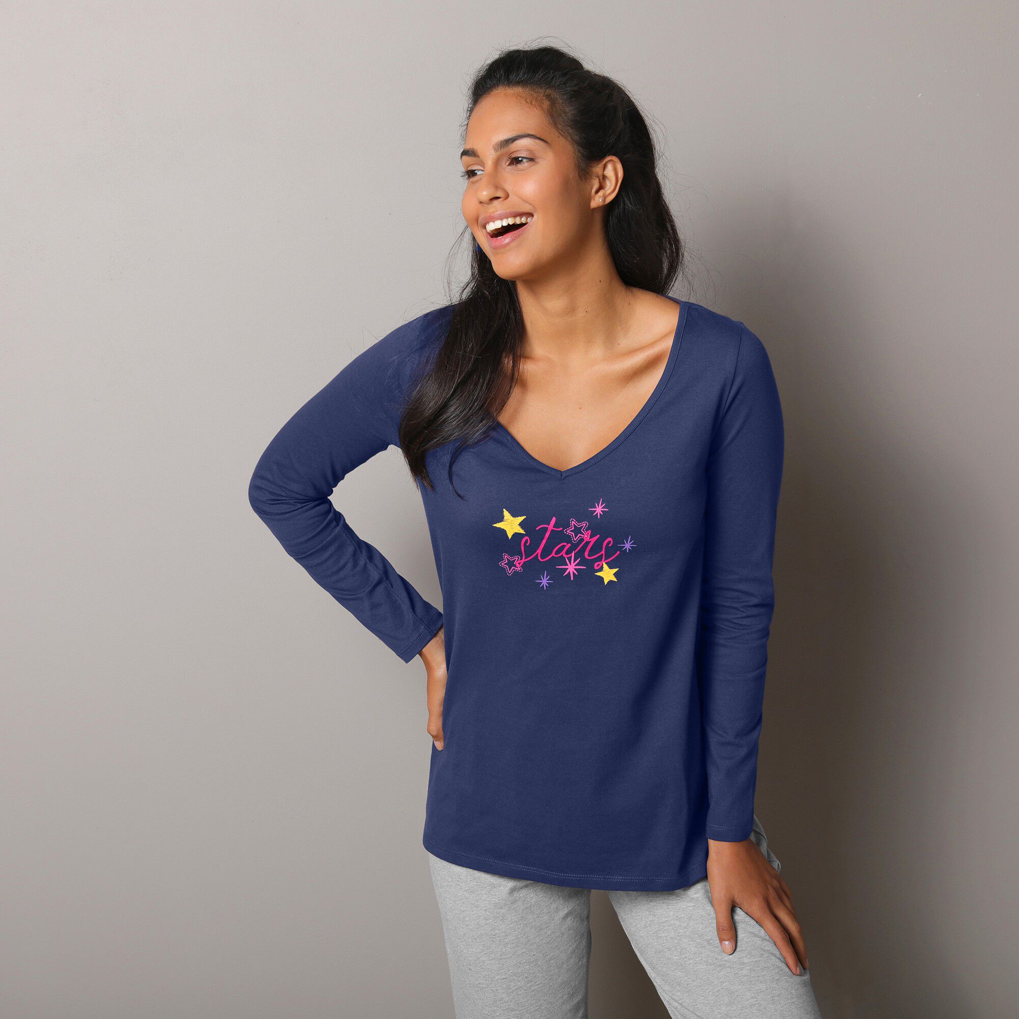 T-shirt de pyjama manches longues imprimé Estrella