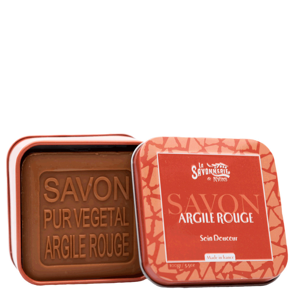 La savonnerie de nyons Savon 100g à l'Argile Rouge et Boîte Métal Savon