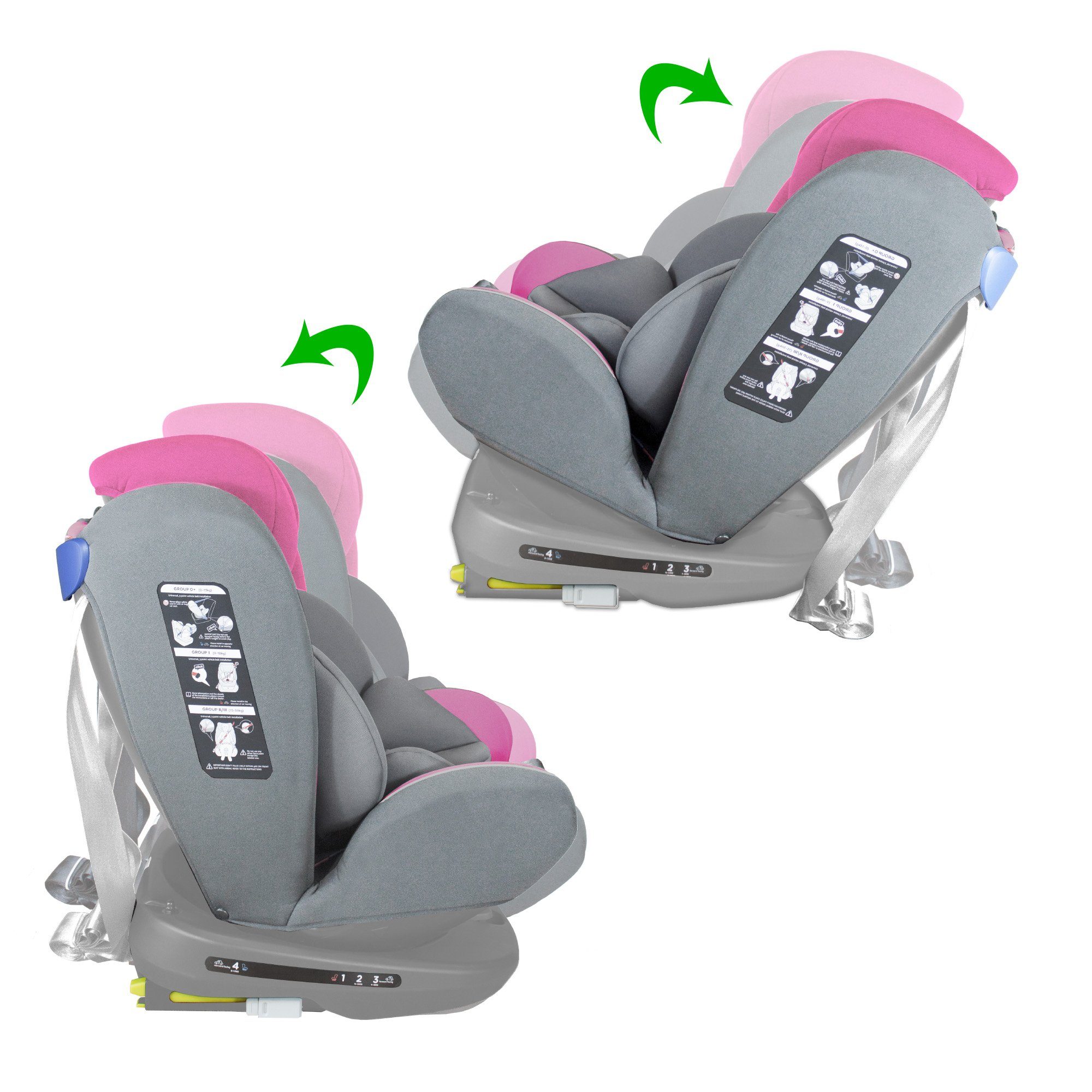 XOMAX Autokindersitz Amelia, bis: 11, bis: 36 kg, (Amelia), mit 360° Drehfunktion, Isofix Gruppe 0/1/2/3 5-Punkt-Gurt ECE R44/04