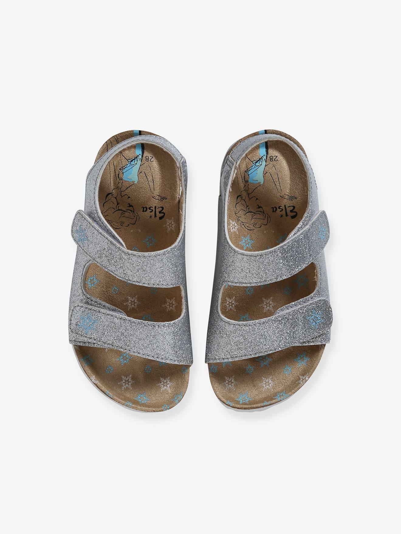 Frozen Kinder Klett-Sandalen Disney DIE EISKÖNIGIN - hellgrau metallisch