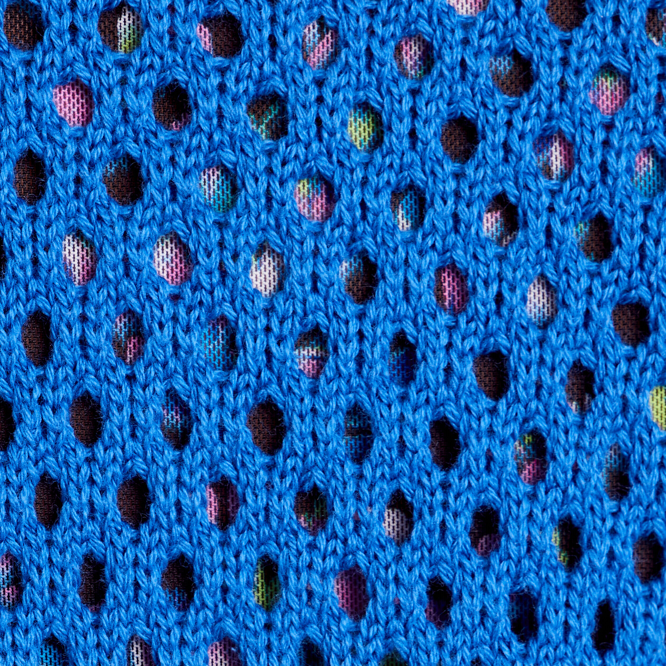 Gilet long ajouré bleu electrique femme | Cache Cache