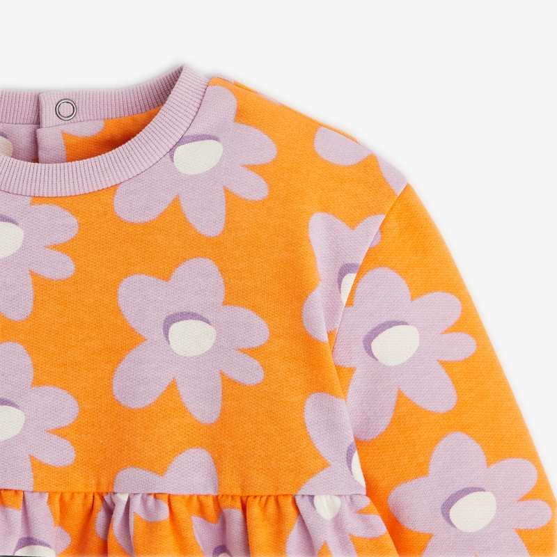 Robe tubique fleurie bébé fille rose corail Catimini