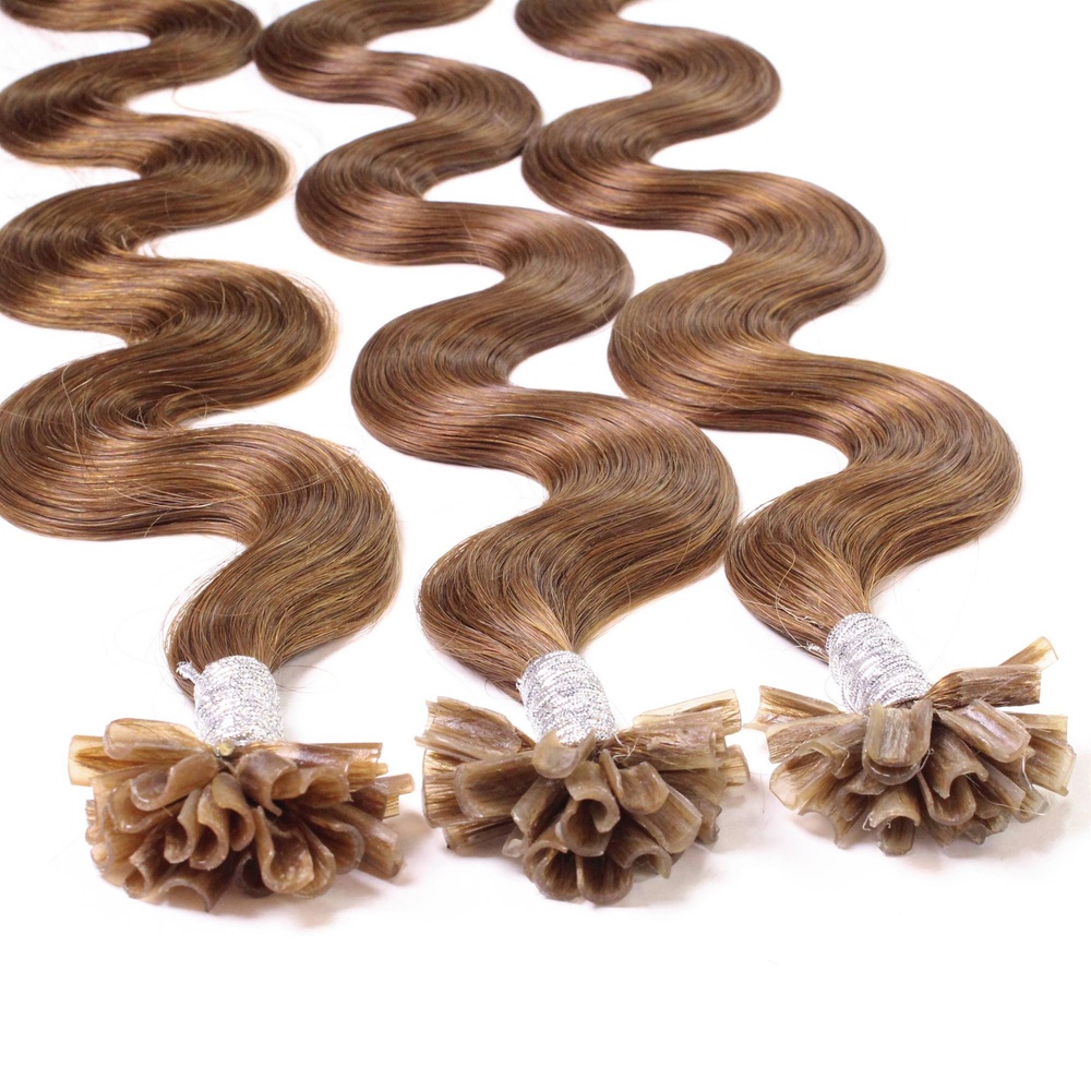 hair2heart Extensions à chaud bonding cheveux naturels #8 Marron clair 0.5g extensions