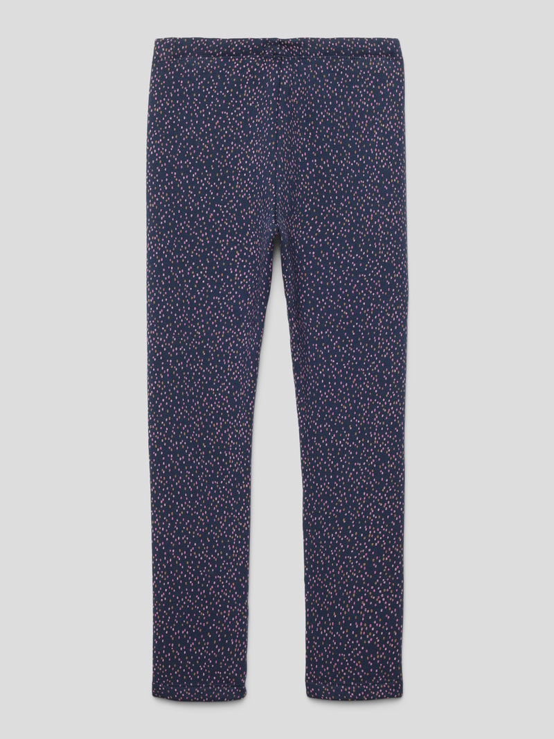Leggings im gefütterten Design mit Allover-Muster in blau
