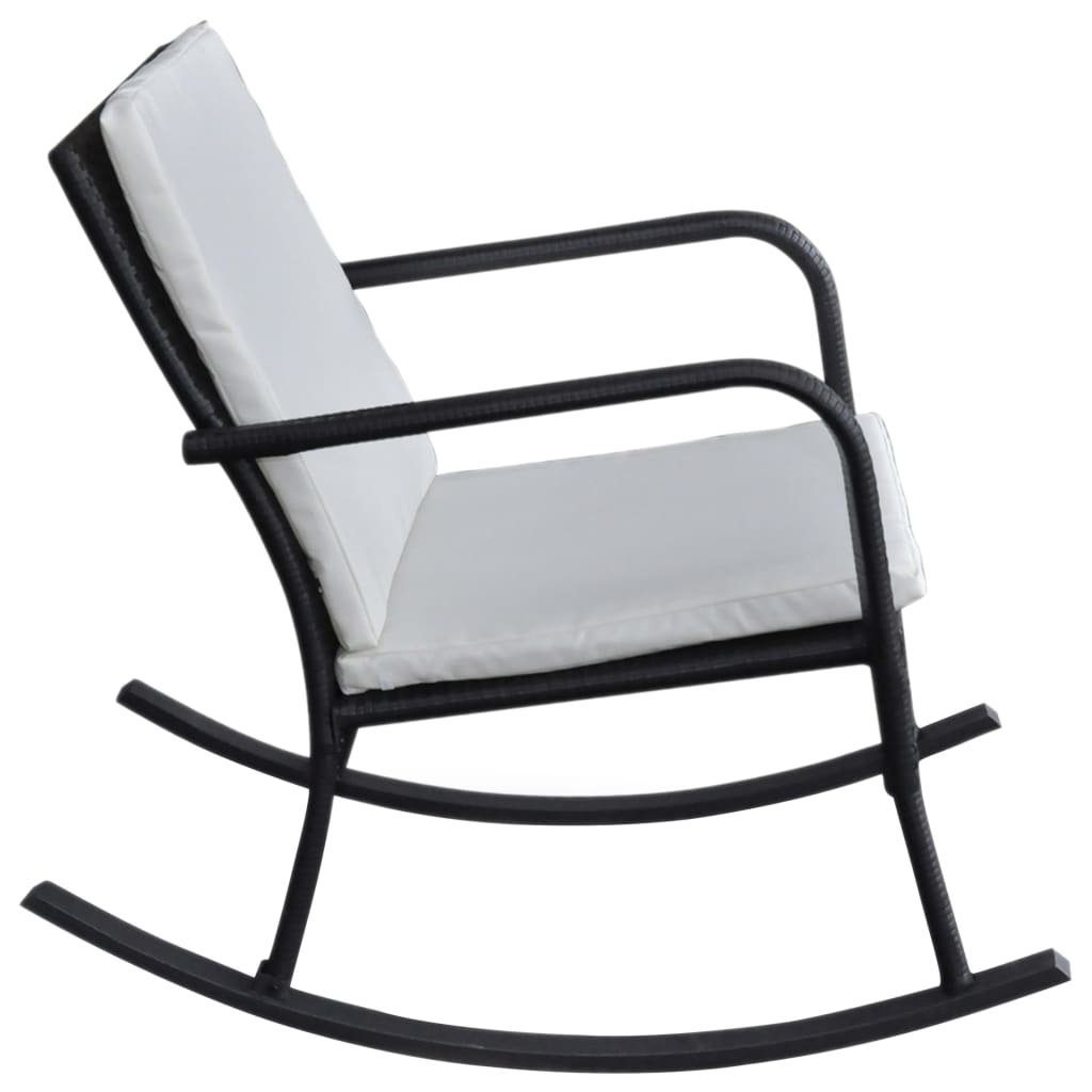möbelando Schaukelstuhl Bahrenfleth (B/H/T: 64x91x101 cm), aus Rattan in schwarz