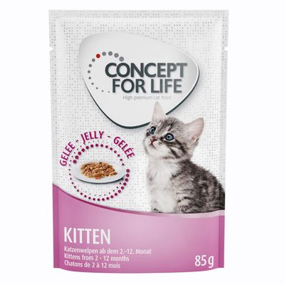 Probierset Kitten: 400 g Concept for Life Trocken- + 12 x 85 g Nassnahrung