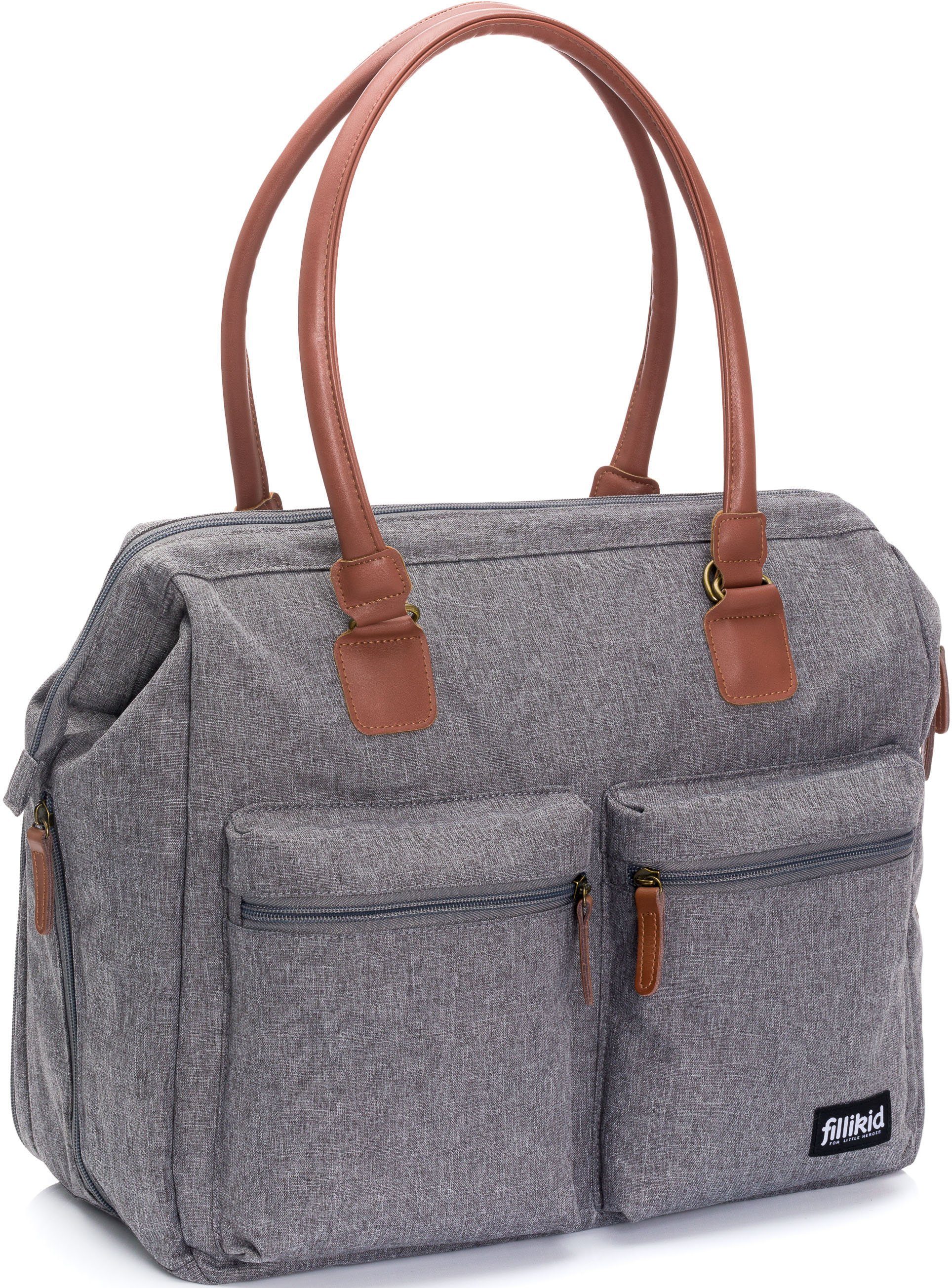 Fillikid Wickeltasche Oxford, grau melange, mit Wickelunterlage