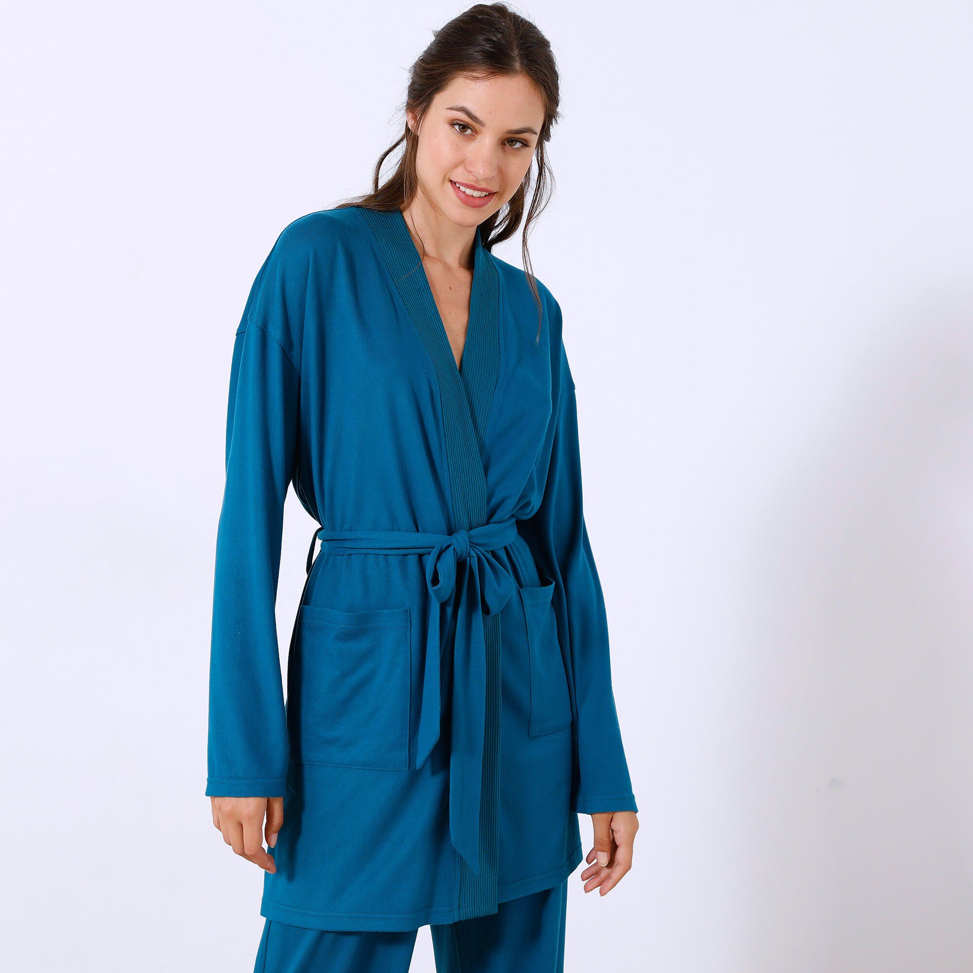 Peignoir court coton doux