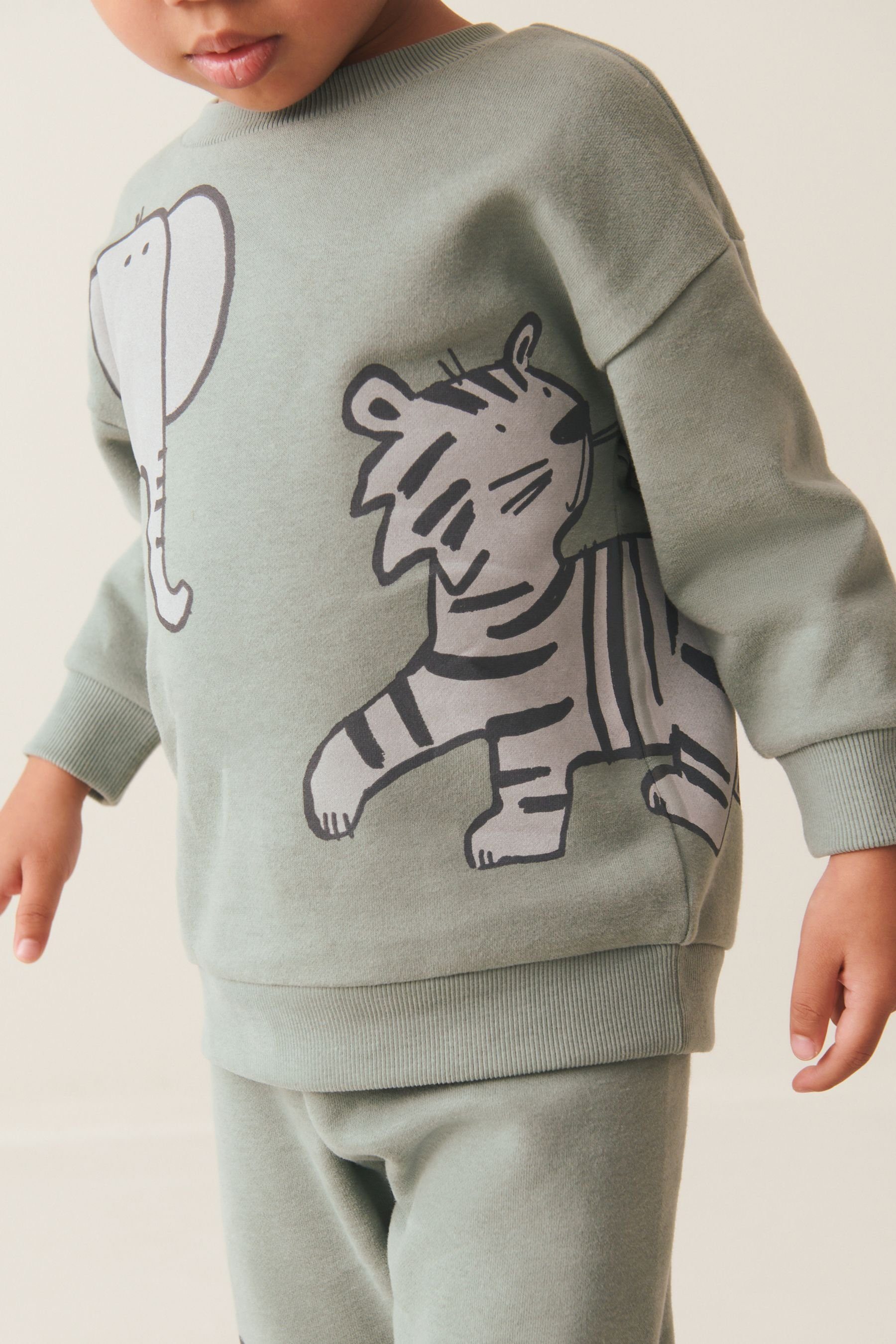 Next Sweatanzug Sweatshirt mit Motiv und Jogginghose im Set (2-tlg)