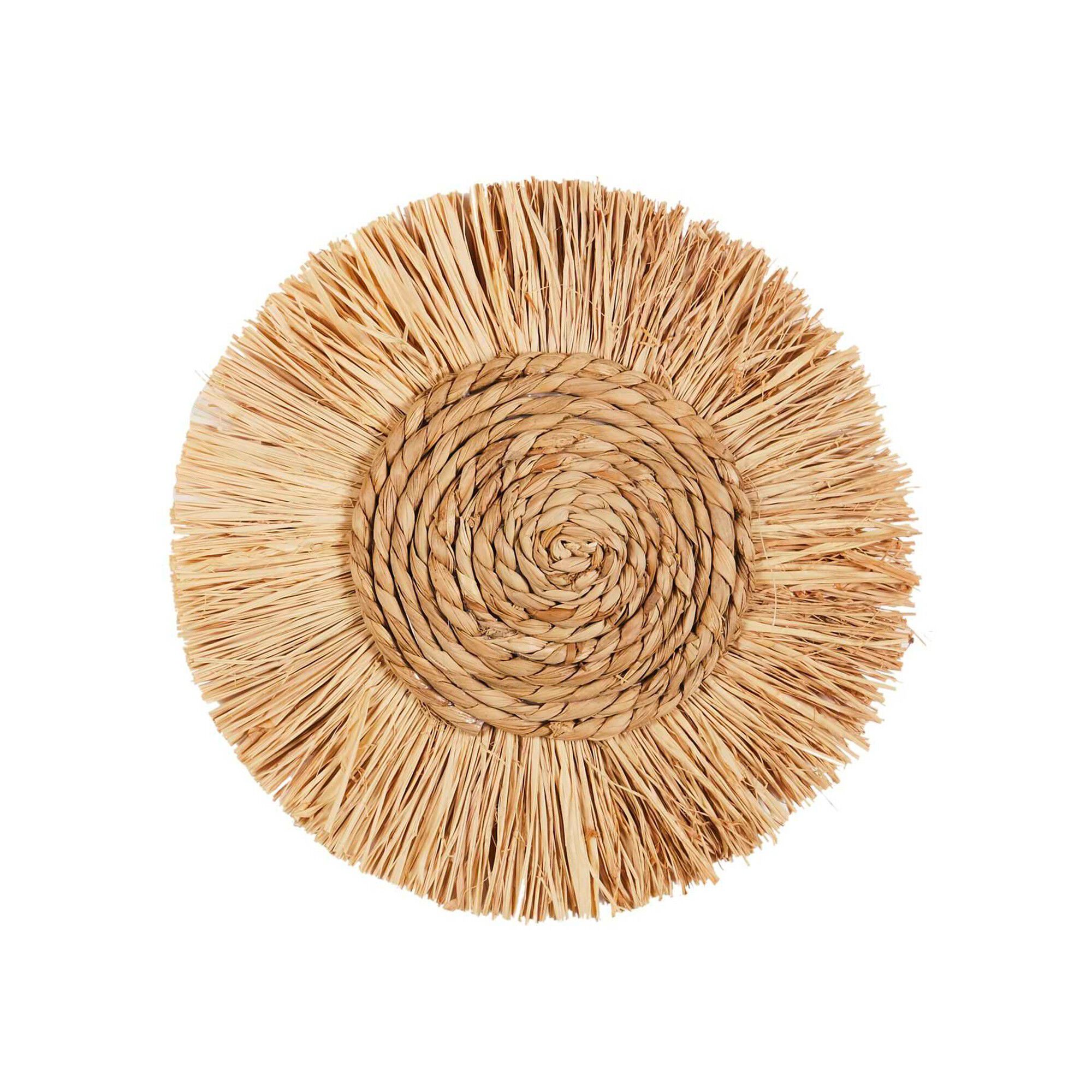 Déco murale ronde en fibres végétales