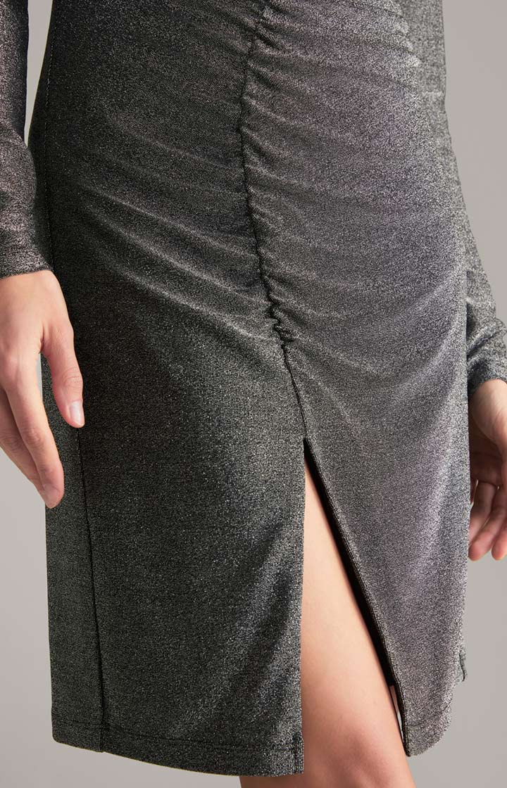 Lurex-Kleid in Grau-Glitzer