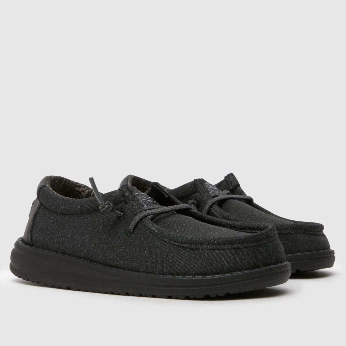 HEYDUDE svarta Wally Junior-sneakers för pojkar