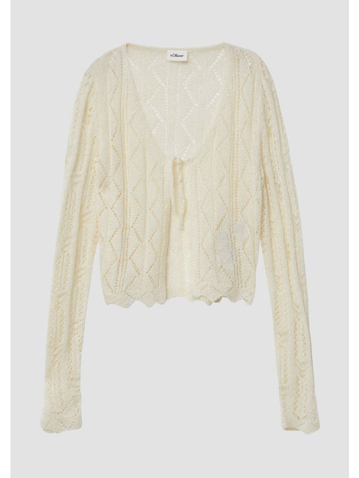 s.Oliver Strickjacke langarm in Creme günstig kaufen