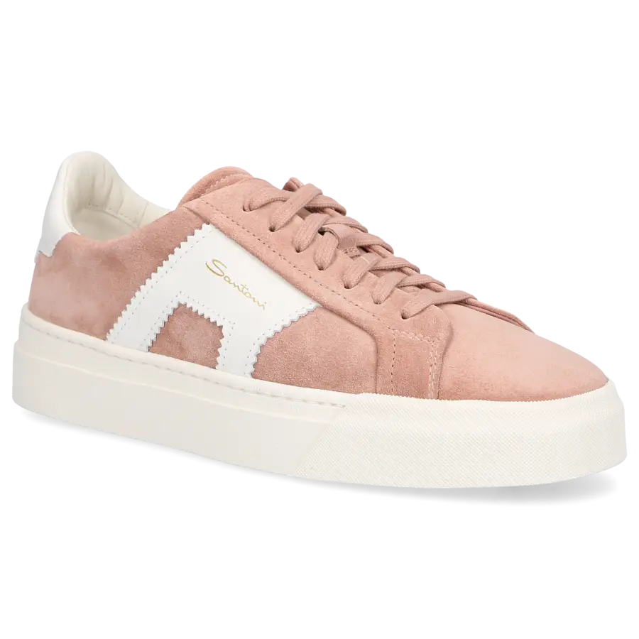 Santoni - Sneaker low DOUBLE BUCKLE Veloursleder - pink