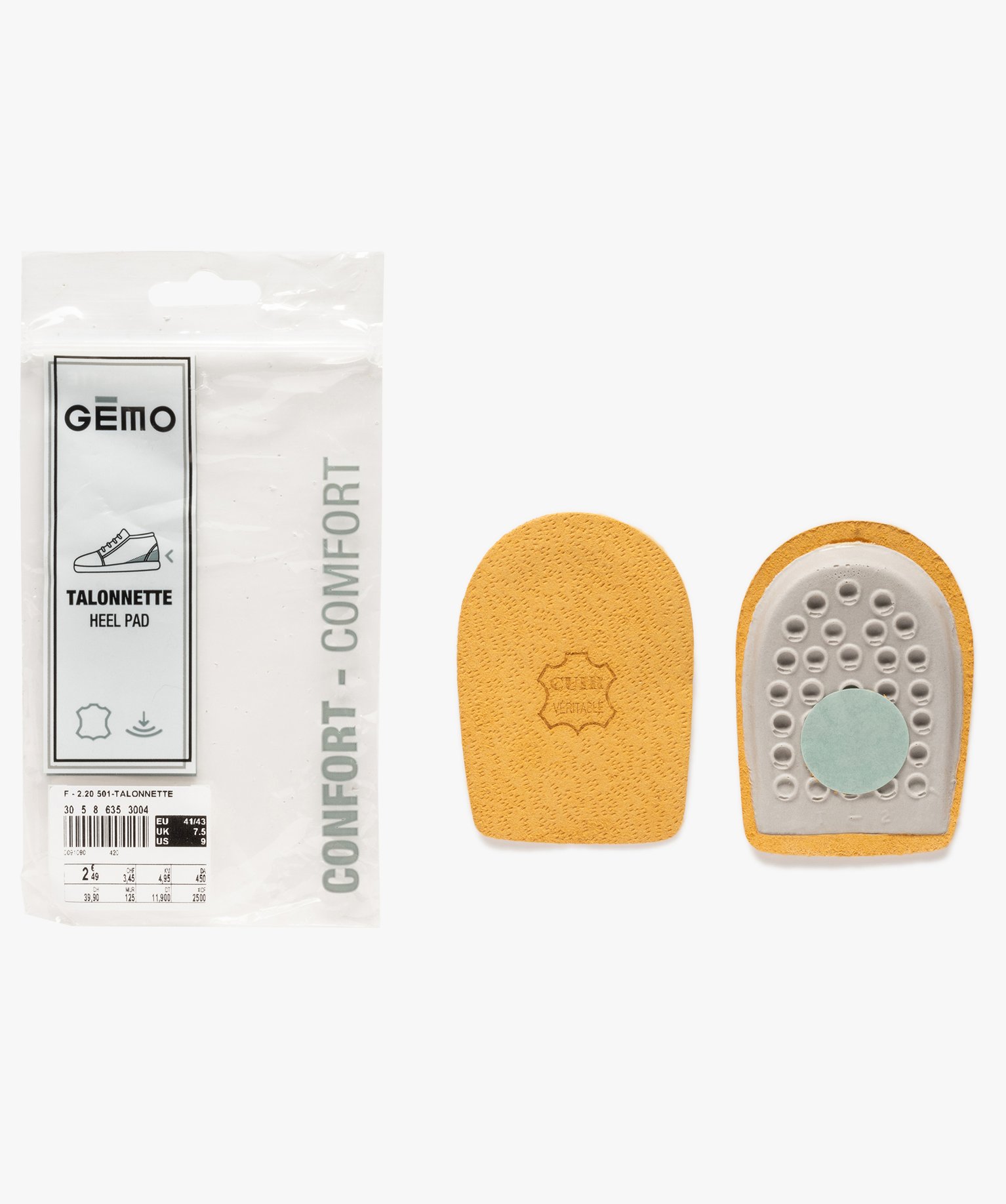 Talonnette adhésive en cuir naturel | GEMO
