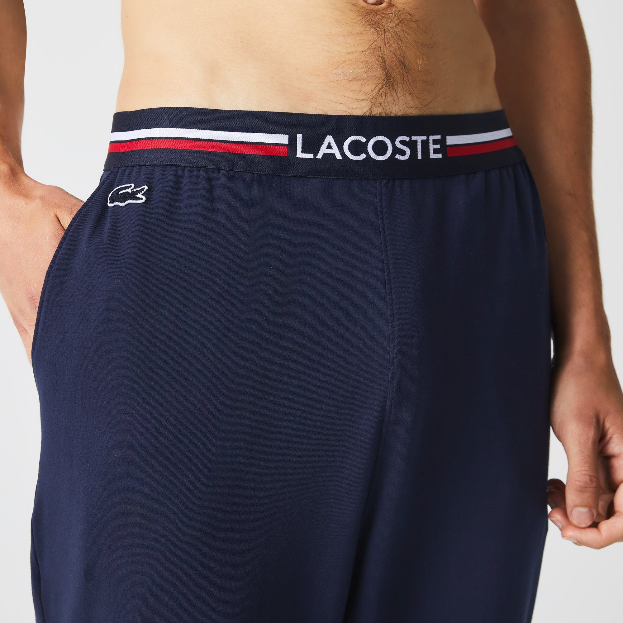 Lacoste Pyjamahose Hose Lounge Pyjama-Hosen in Trikolor aus Jersey (1-tlg)