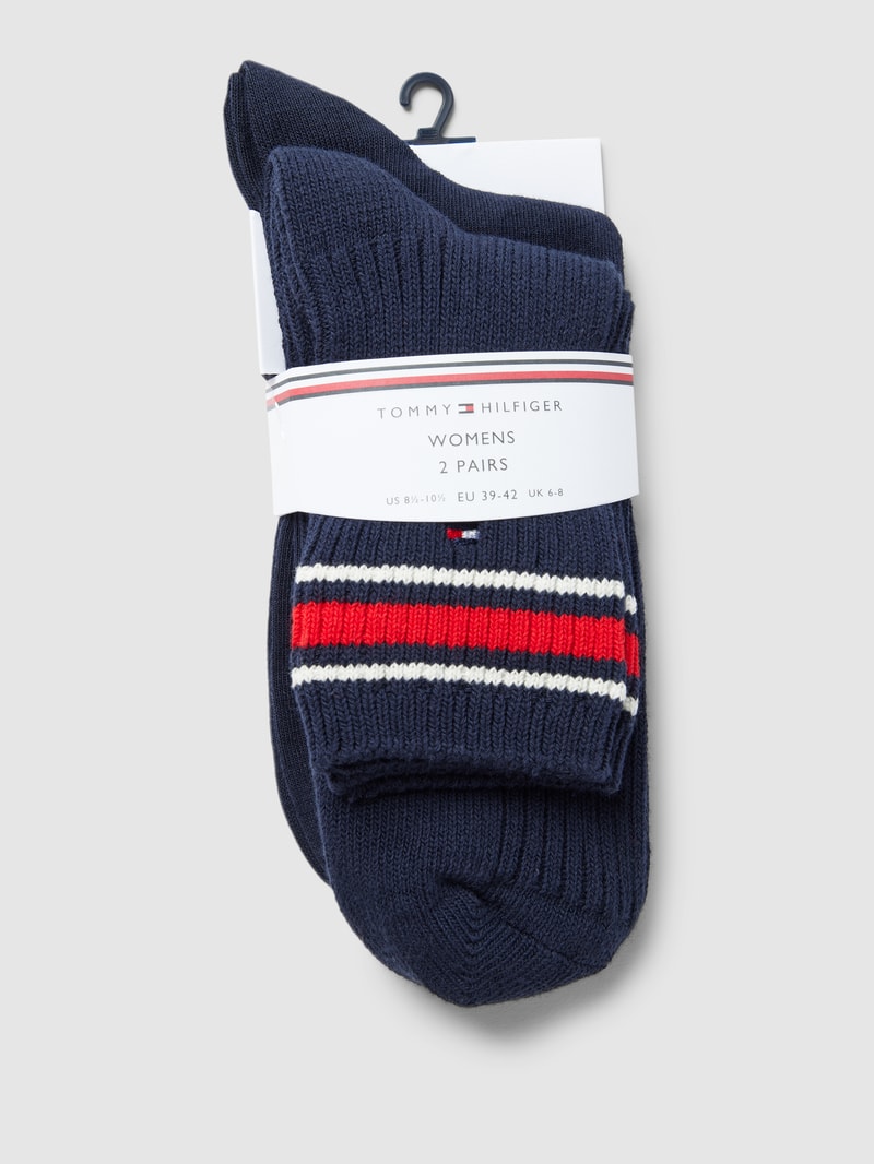 Socken mit Label-Details im 2er-Pack in marineblau