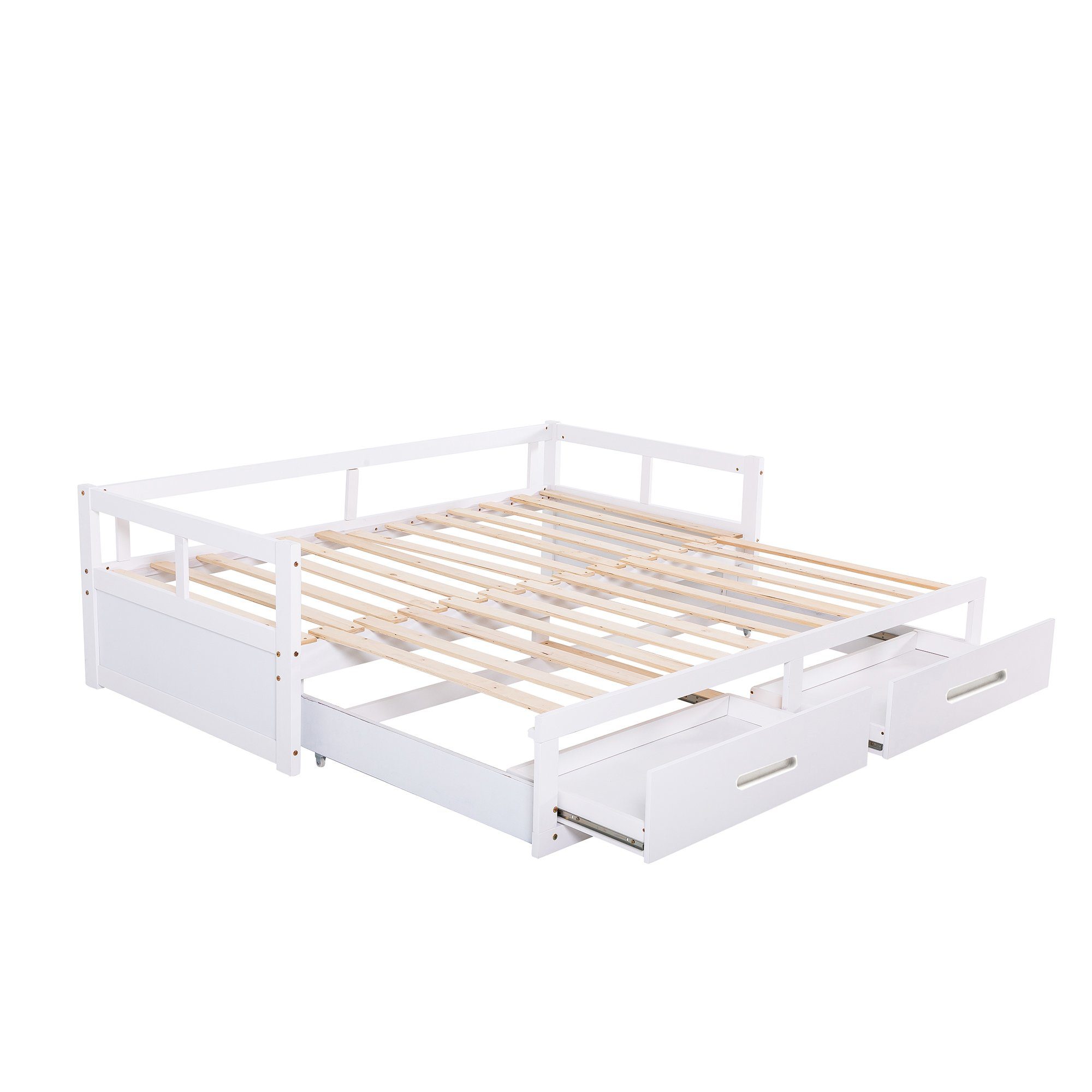 HAUSS SPLOE Schlafsofa Schlafsofa Holzbett Schiebebett Kinderbett Einzelbett Doppelbett, mit Relaxfunktion, Kiefernbett mit Stauraum