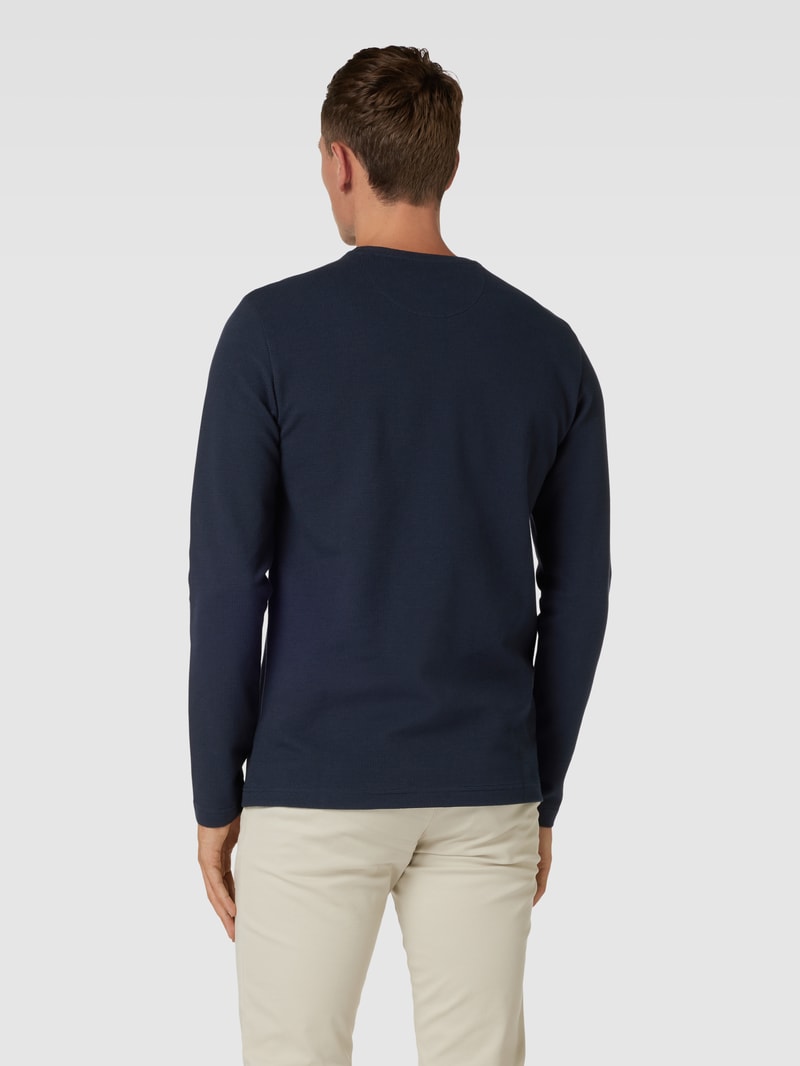 Longsleeve mit Waffelstruktur in marineblau