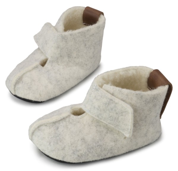 OmaKing ~ Kinder Hausschuh Wollfilz ~ White