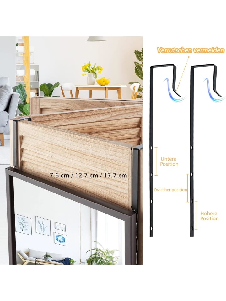 COSTWAY Wandspiegel 107x36,5cm in Braun günstig kaufen onesize
