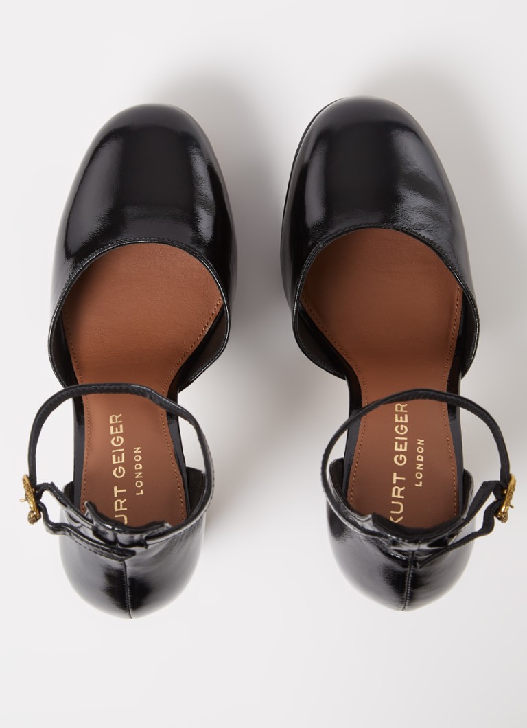 Kurt Geiger Shoreditch -lakkanahkainen avokas platform-pohjalla