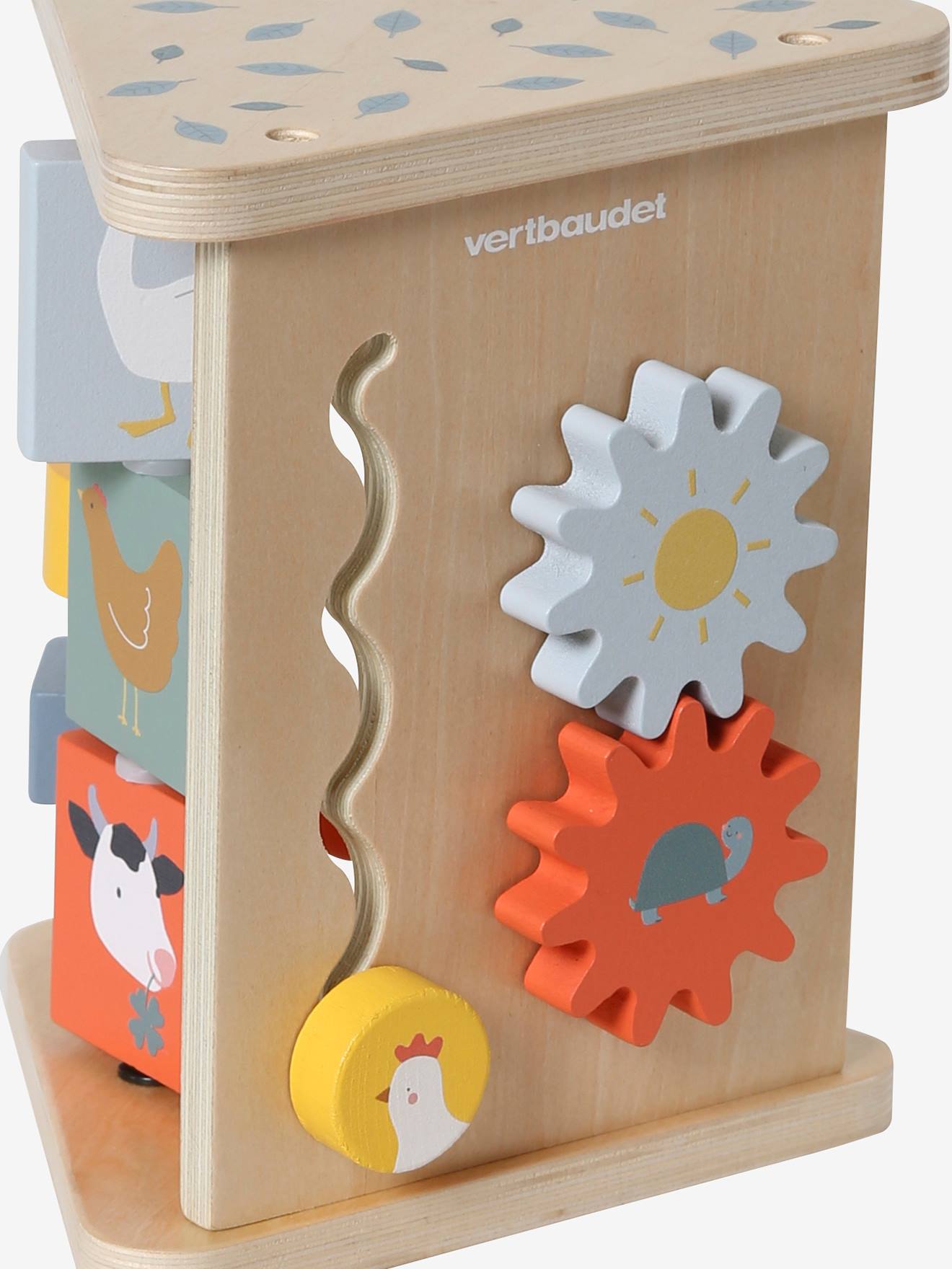 Vertbaudet Dreieckiges Activity-Spielzeug aus Holz FSC - rot
