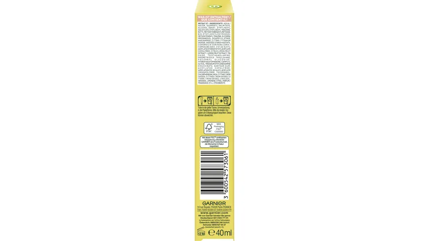 Garnier SkinActive Vitamin C Tägliches Sonnenfluid Glow LSF 50+ 40 ml