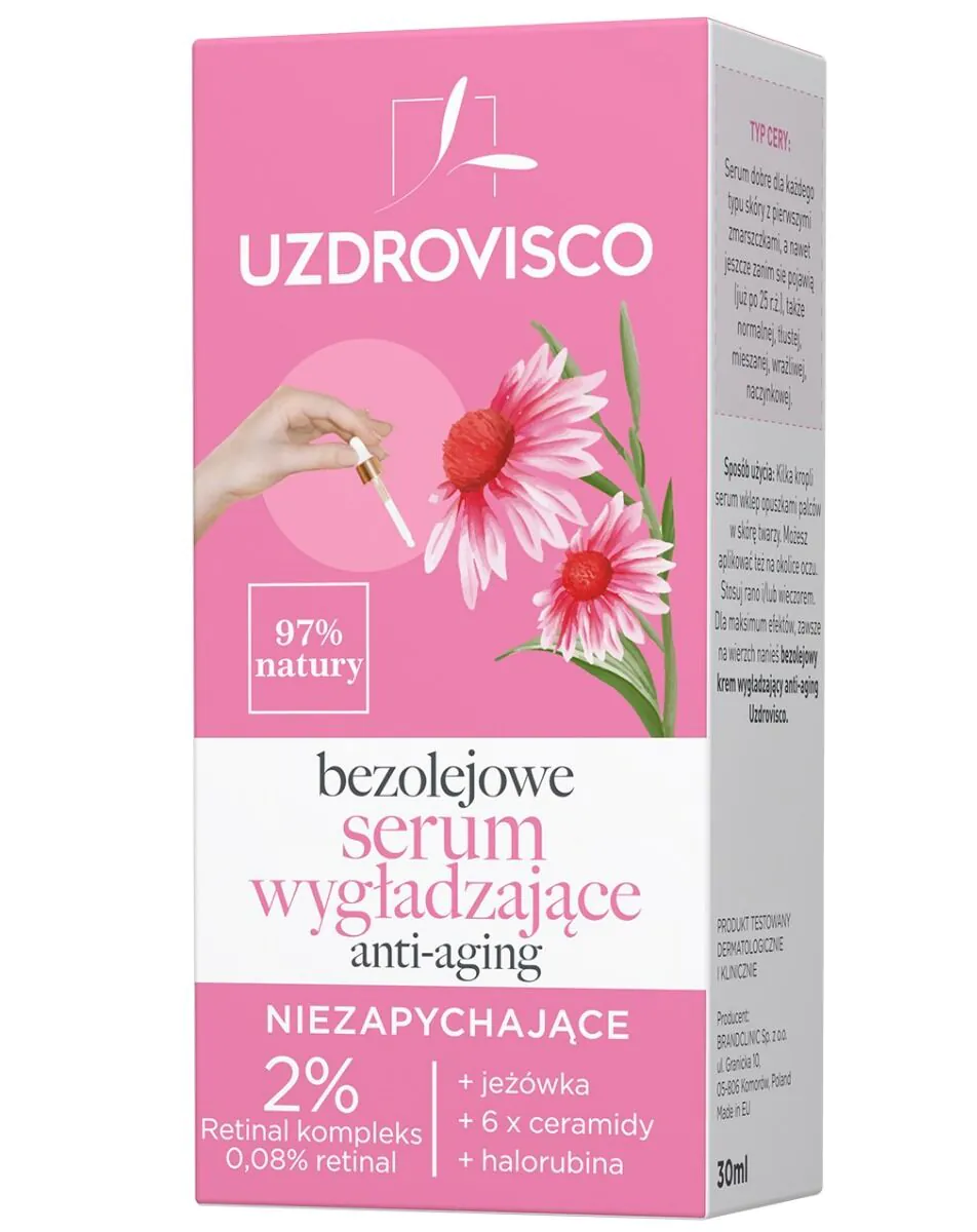 Uzdrovisco be aliejaus lyginamasis senėjimą stabdantis serumas, neužsikimšantis