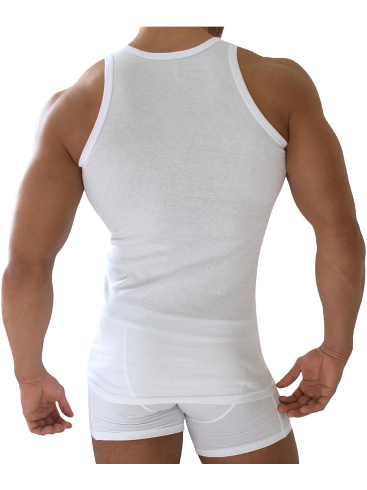 normani 5 Stück Herren-Unterhemd Feinripp Weiß in Weiß günstig kaufen
